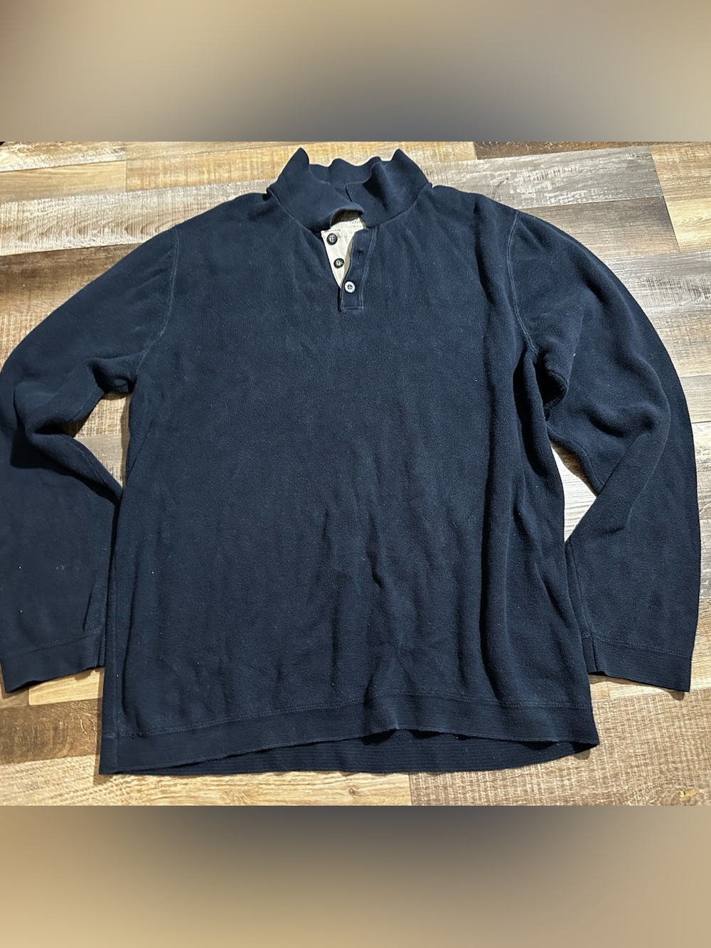 Eddie Bauer Black Turtleneck Henley Sweater